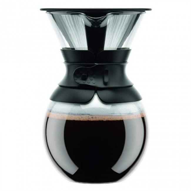 Bodum Pour Over avec filtre permanent, 1L, Noir