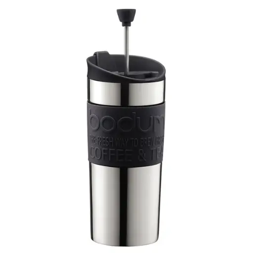 [B-11057-01BUS] Bodum Travel Press S/S Noir 15 oz