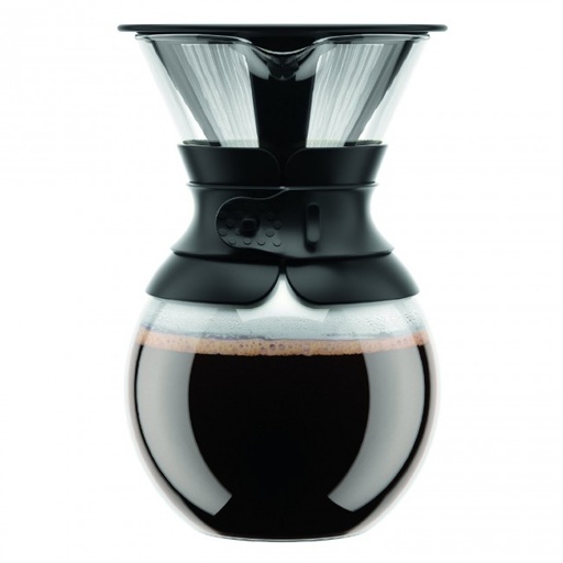 [B-11571-01S] Bodum Pour Over avec filtre permanent, 1L, Noir